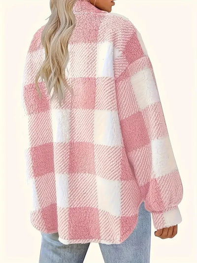 Laverne | Chic Plaid Fleece Jacket