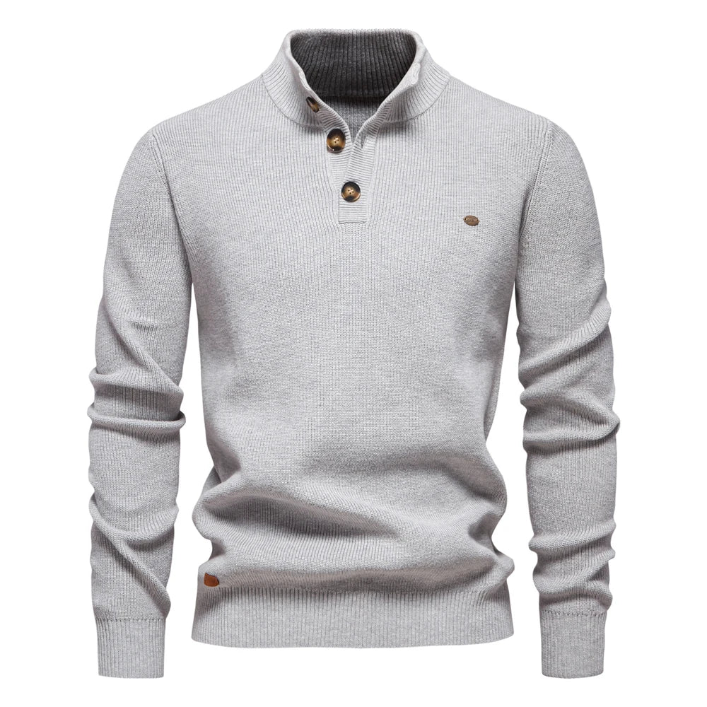 Steven | Men's Sweater with Button Design