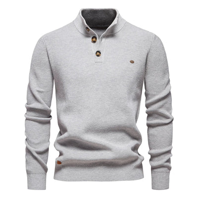 Steven | Men's Sweater with Button Design