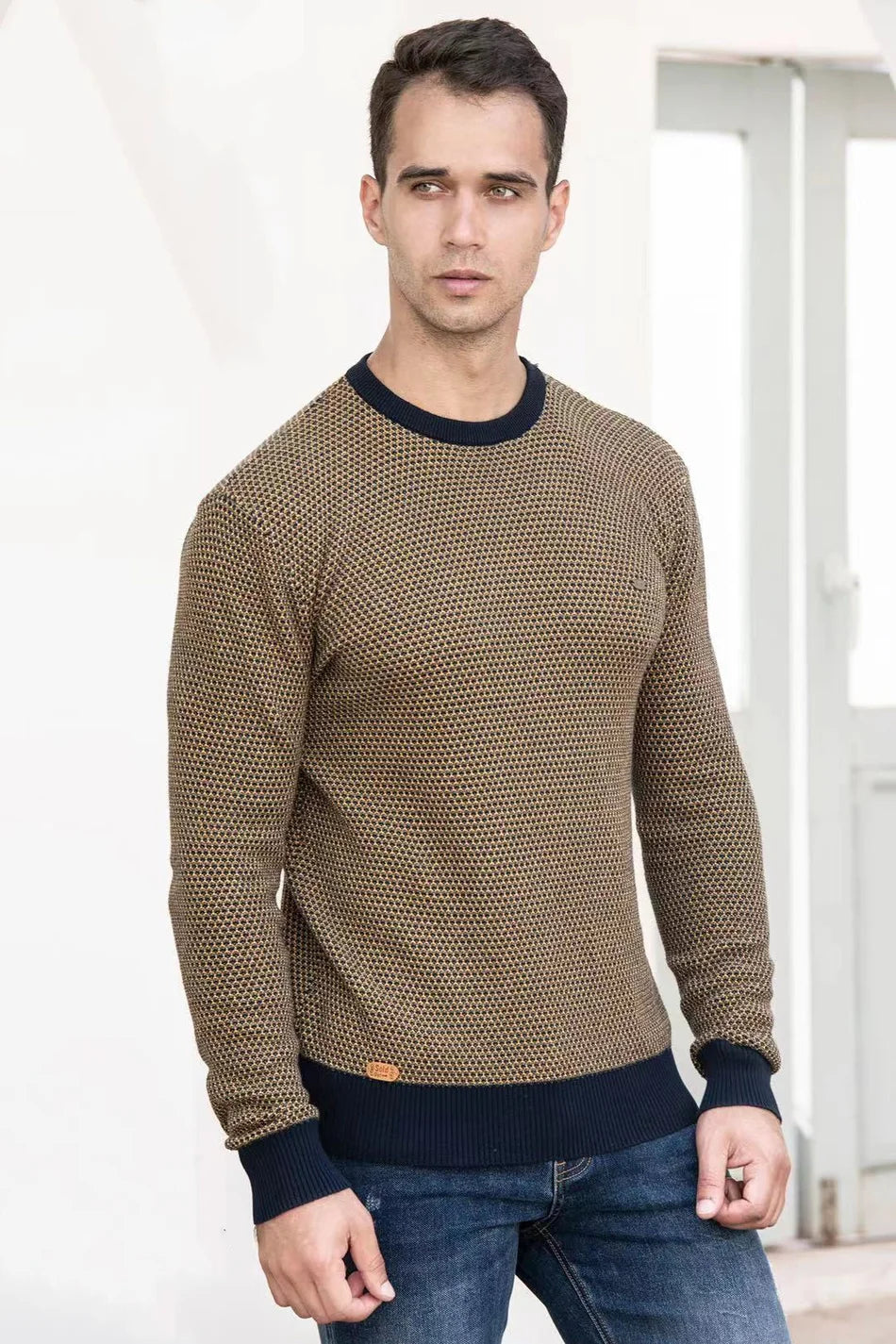 William | Men's Sweater with Check Pattern