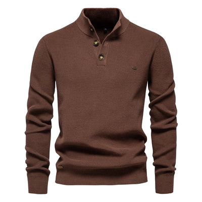 Steven | Men's Sweater with Button Design