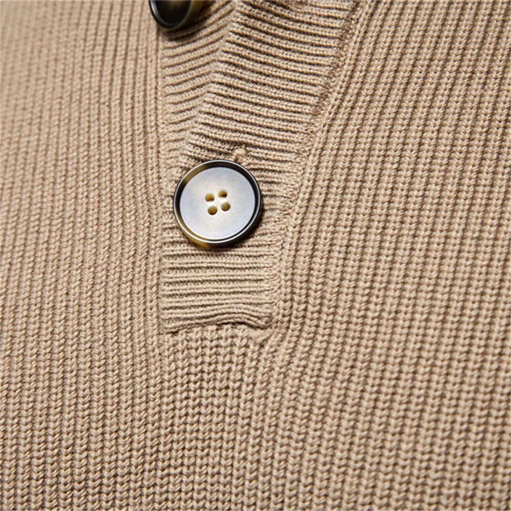 Steven | Men's Sweater with Button Design