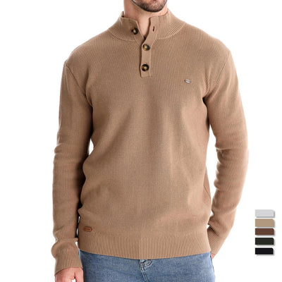 Steven | Men's Sweater with Button Design