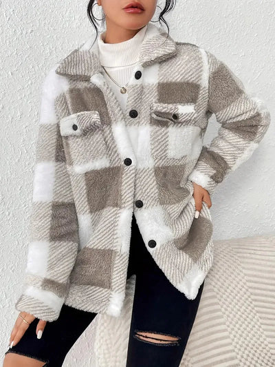 Laverne | Chic Plaid Fleece Jacket