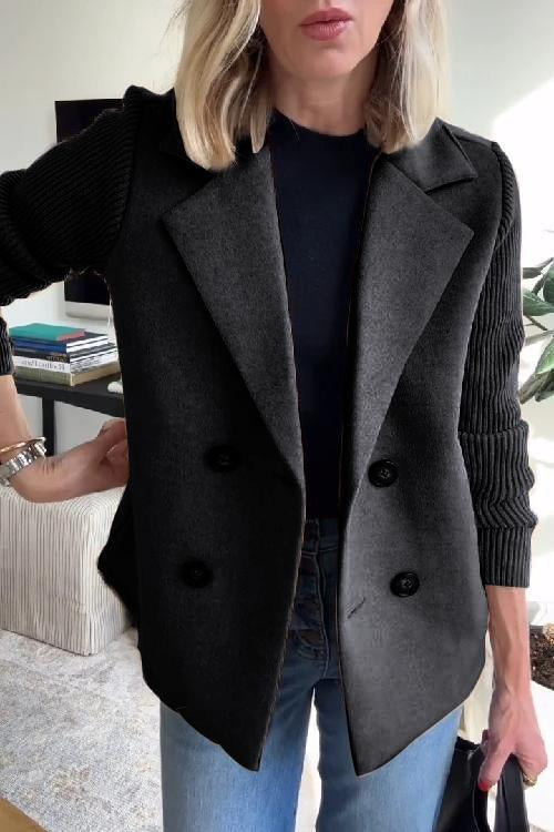 Delia | Stylish Knit-Sleeve Blazer